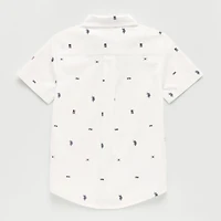 U.S. Polo Assn. Little & Big Kid Boys Short Sleeve Regular Fit Stretch Fabric Embroidered Button-Down Shirt