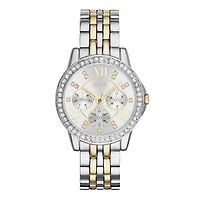 Relic® Womens Crystal-Accent Two-Tone Bracelet Watch ZR15753