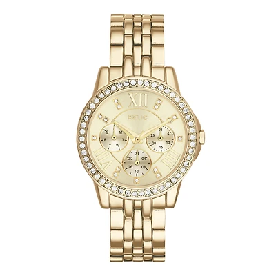 Relic® Womens Crystal-Accent Gold-Tone Bracelet Watch ZR15754