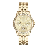 Relic® Womens Crystal-Accent Gold-Tone Bracelet Watch ZR15754