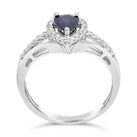 Womens 1/5 CT. Genuine Blue Sapphire 10K Gold Pear Cocktail Ring