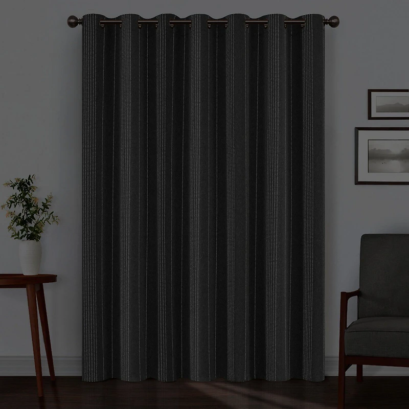 Eclipse Ronneby Stripe Grommet Top Blackout Single Curtain Panel