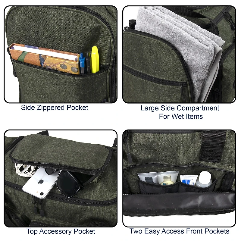 Summit Ridge 20" Cargo Duffel Bag With Reflective Strip