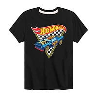 Racing Exposed Engine Little & Big Kid Boys Crew Neck Short Sleeve Regular Fit Hot Wheels Graphic T-Shirt