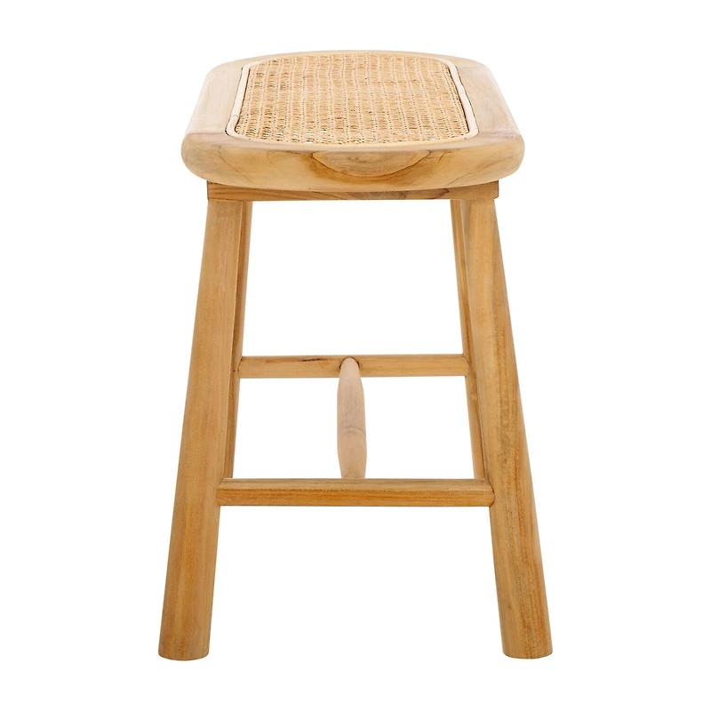 Anikka Wooden Rattan Bench
