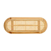 Anikka Wooden Rattan Bench