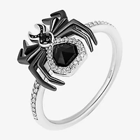 Disney Jewels Collection Nightmare Before Christmas Womens 1/10 CT. T.W. Genuine Black Onyx Sterling Silver Nightmare Before Christmas Side Stone Cocktail Ring