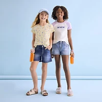 Thereabouts Little & Big Kid Girls Round Neck Short Sleeve T-Shirt