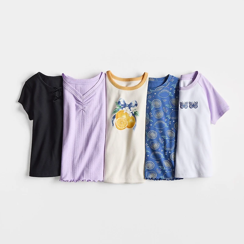Thereabouts Little & Big Kid Girls Crew Neck Short Sleeve T-Shirt