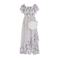 Speechless Big Kid Girls Plus Short Sleeve Flutter A-Line Dress