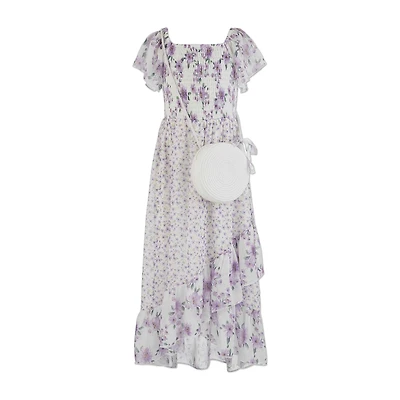 Speechless Big Kid Girls Short Sleeve Flutter A-Line Dress