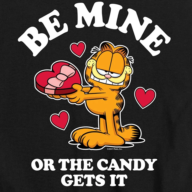 Be Mine Valentine'S Day Little & Big Kid Boys Crew Neck Short Sleeve Regular Fit Garfield Graphic T-Shirt
