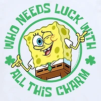 Who Needs Luck St. Patrick'S Day Little & Big Kid Boys Crew Neck Short Sleeve Regular Fit Spongebob Graphic T-Shirt