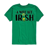 Wee Bit Irish St. Patrick'S Day Little & Big Kid Boys Crew Neck Short Sleeve Regular Fit Peanuts Graphic T-Shirt