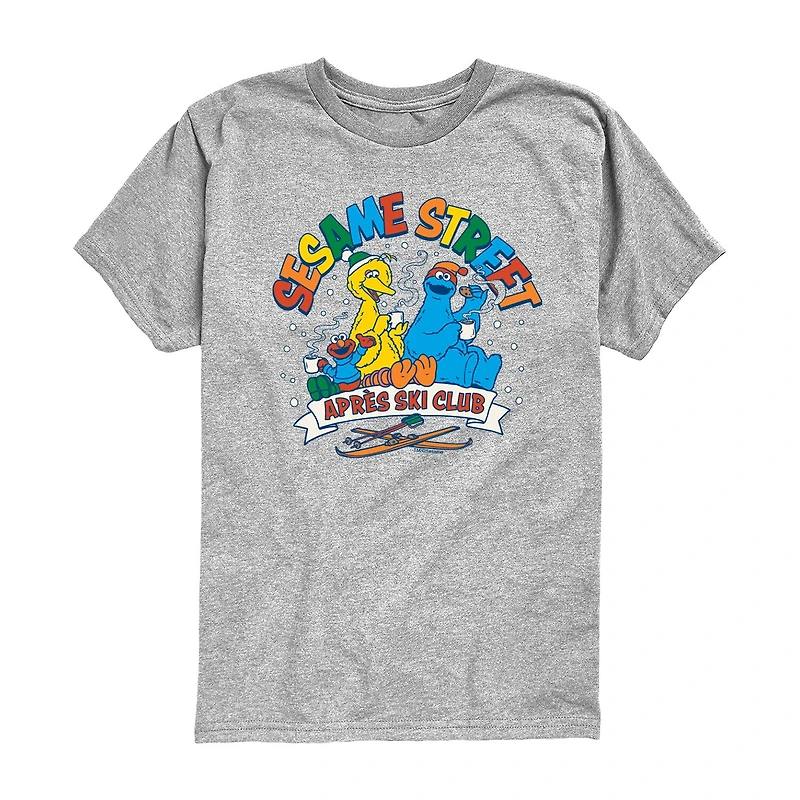 Elmo And Friends Ski Club Little & Big Kid Boys Crew Neck Short Sleeve Regular Fit Sesame Street Graphic T-Shirt