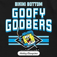 Hockey Champions Goofy Goobers Little & Big Kid Boys Crew Neck Short Sleeve Regular Fit Spongebob Graphic T-Shirt