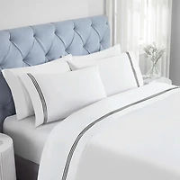 SUPERIOR® Brandon Embroidered Cotton Modern 320tc Deep Pocket Sheet Set