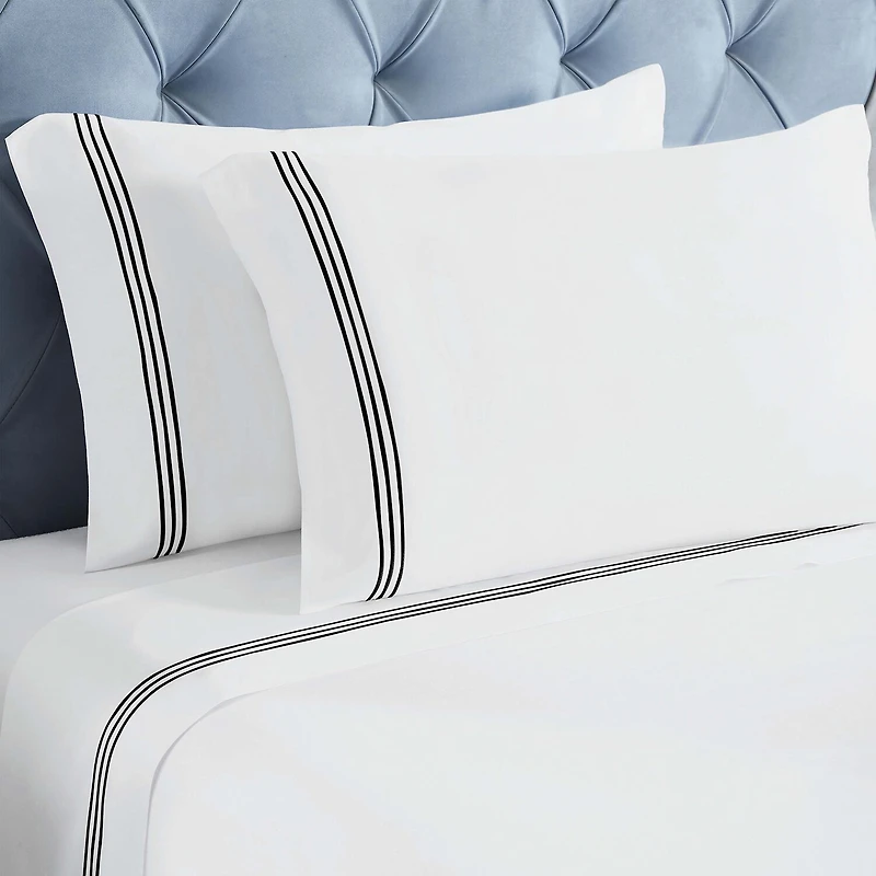 SUPERIOR® Brandon Embroidered Cotton Modern 320tc Deep Pocket Sheet Set