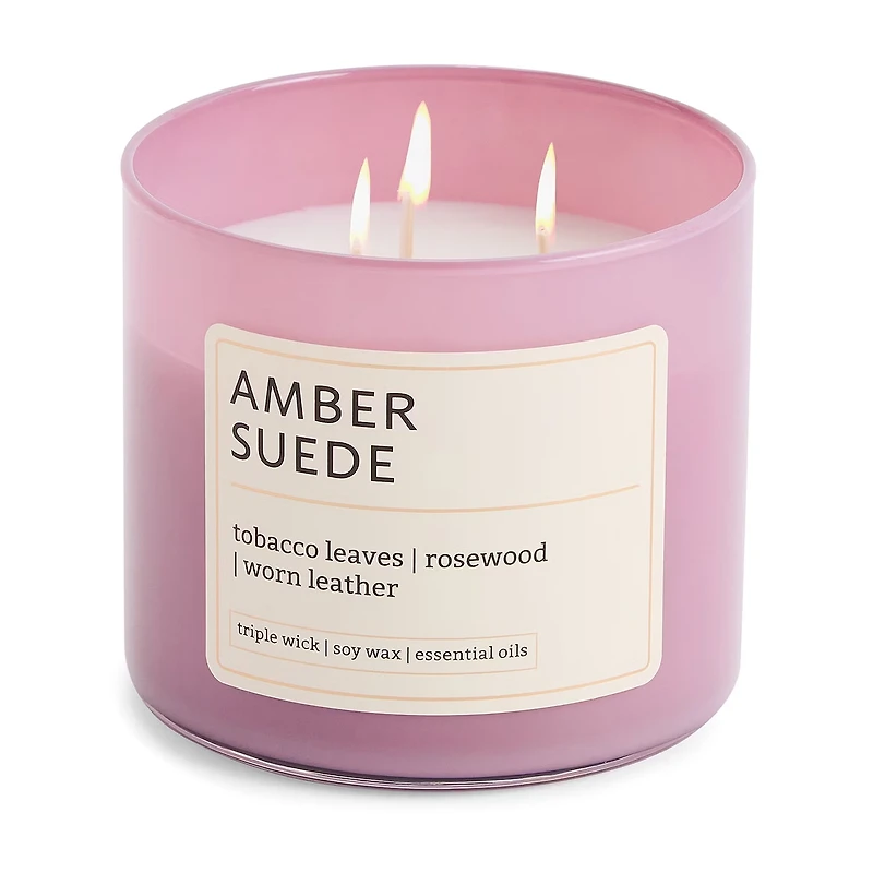 Distant Lands Amber Suede 3-Wick Scented Jar Candle
