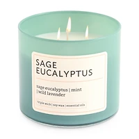 Distant Lands 14oz Sage Eucalyptus 3-Wick Scented Jar Candle