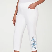 Alfred Dunner Mykonos Womens Plus Straight Mid Rise Capri Pant