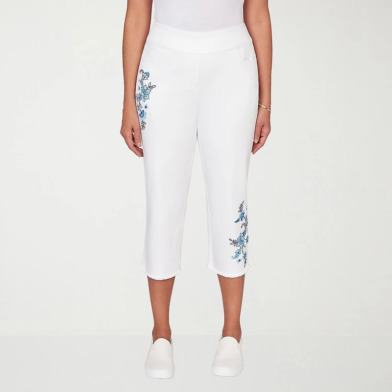 Alfred Dunner Mykonos Womens Plus Straight Mid Rise Capri Pant