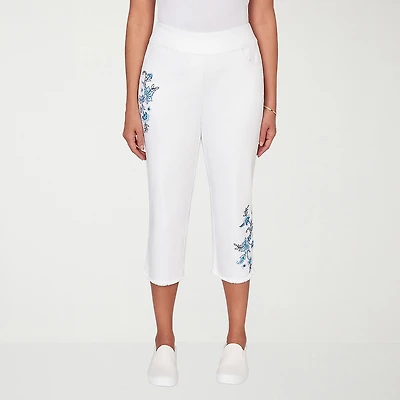 Alfred Dunner Mykonos Womens Plus Straight Mid Rise Capri Pant