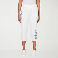 Alfred Dunner Mykonos Womens Plus Straight Mid Rise Capri Pant