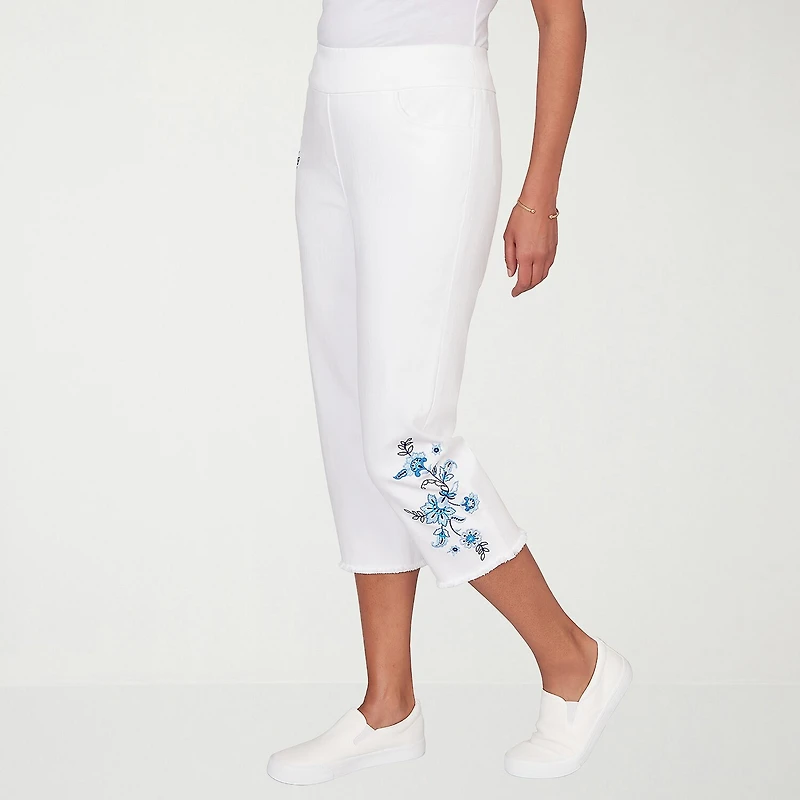 Alfred Dunner Mykonos Womens Plus Straight Mid Rise Capri Pant