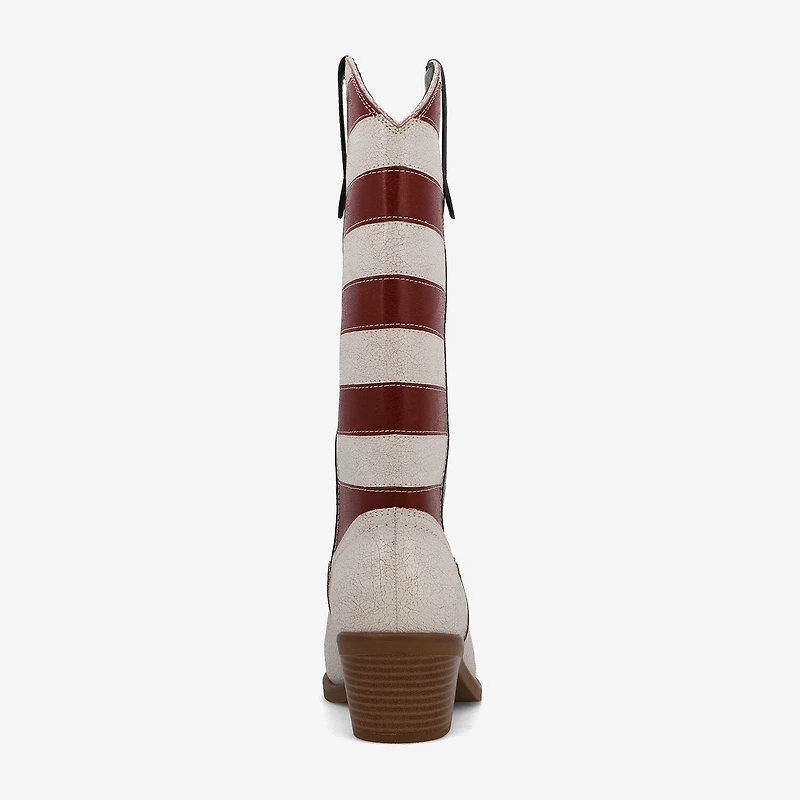 Mia Girl Womens Americana Stacked Heel Cowboy Boots