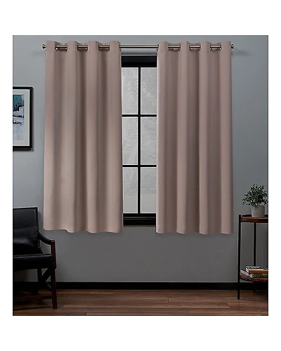 Exclusive Home Curtains Academy Grommet Top Energy Saving 100% Blackout Set of 2 Curtain Panel