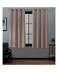 Exclusive Home Curtains Academy Grommet Top Energy Saving 100% Blackout Set of 2 Curtain Panel