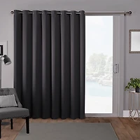 Exclusive Home Curtains Sateen Patio Energy Saving Blackout Grommet Top Single Door Curtain