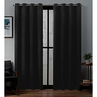 Exclusive Home Curtains Sateen Grommet Top Blackout Set of 2 Curtain Panel