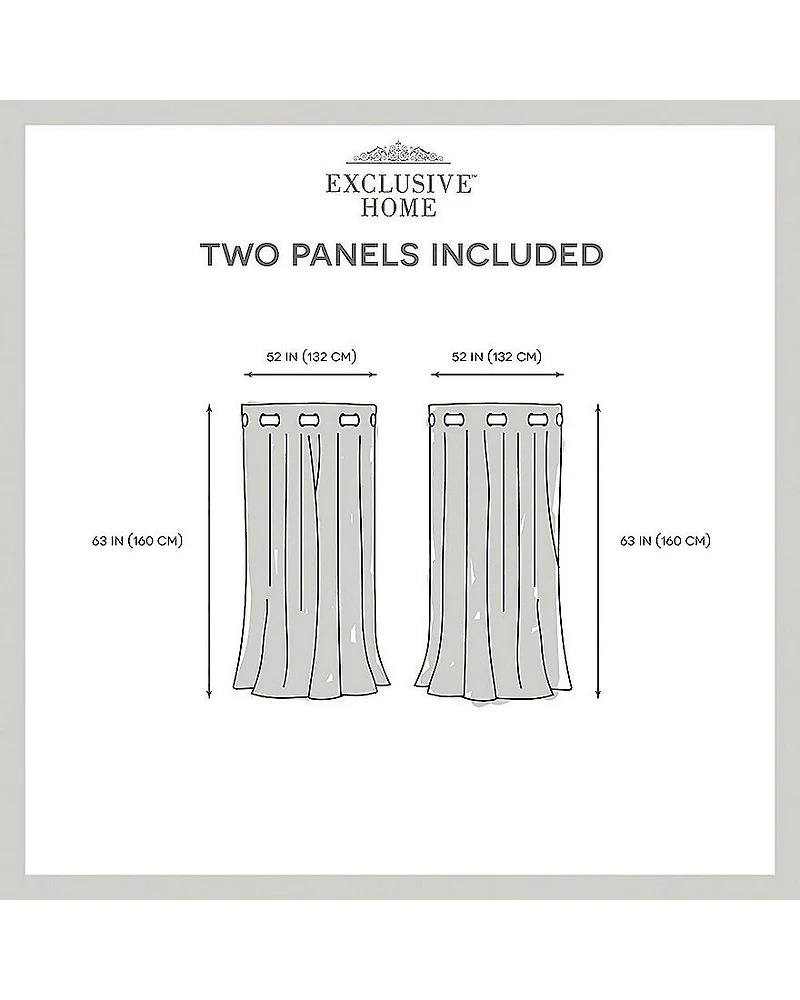 Exclusive Home Curtains Academy Grommet Top Energy Saving 100% Blackout Set of 2 Curtain Panel