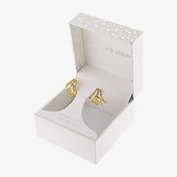 Sparkle Allure Womens Crystal 24K Gold Over Brass 18.8mm Hoop Earrings