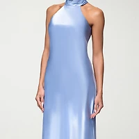 DJ Jaz Womens Halter Neck Sleeveless Evening Gown