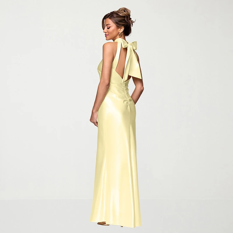 DJ Jaz Womens Halter Neck Sleeveless Evening Gown