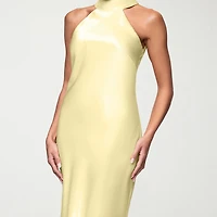 DJ Jaz Womens Halter Neck Sleeveless Evening Gown