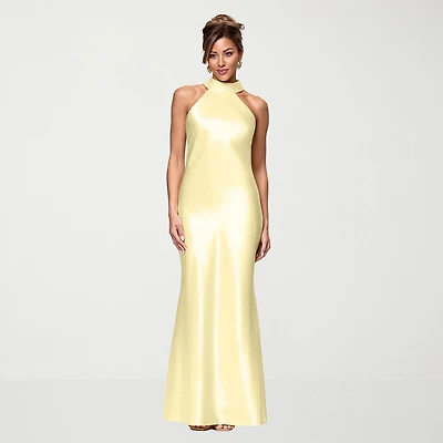 DJ Jaz Womens Halter Neck Sleeveless Evening Gown