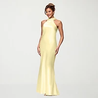 DJ Jaz Womens Halter Neck Sleeveless Evening Gown