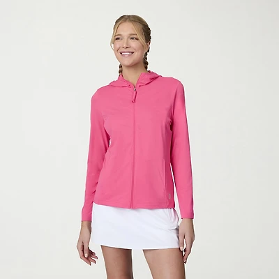 Free Country Womens Long Sleeve Moisture Wicking Zipper Active Hoodie