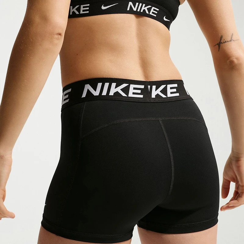Nike Womens 3" Mid Rise Stretch Fabric Moisture Wicking Quick Dry Bike Short