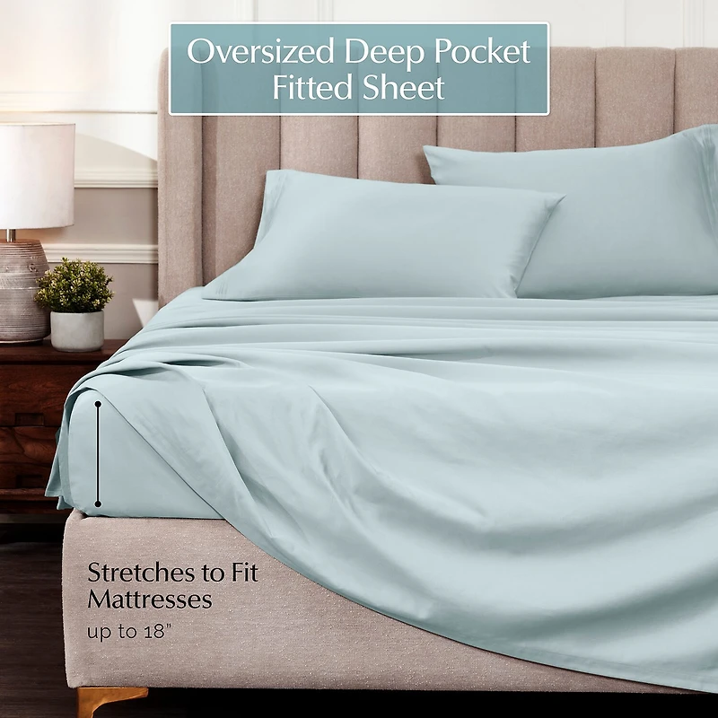 SUPERIOR® Egyptian Cotton Sateen 1000tc Deep Pocket Sheet Set