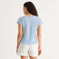 a.n.a Womens Crew Neck Short Sleeve T-Shirt