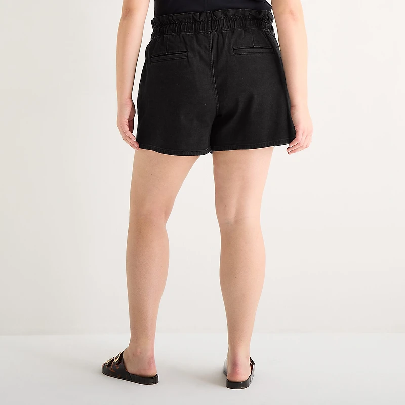 a.n.a Utility Womens Plus 5" Highest Rise Denim Short