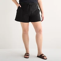 a.n.a Utility Womens Plus 5" Highest Rise Denim Short