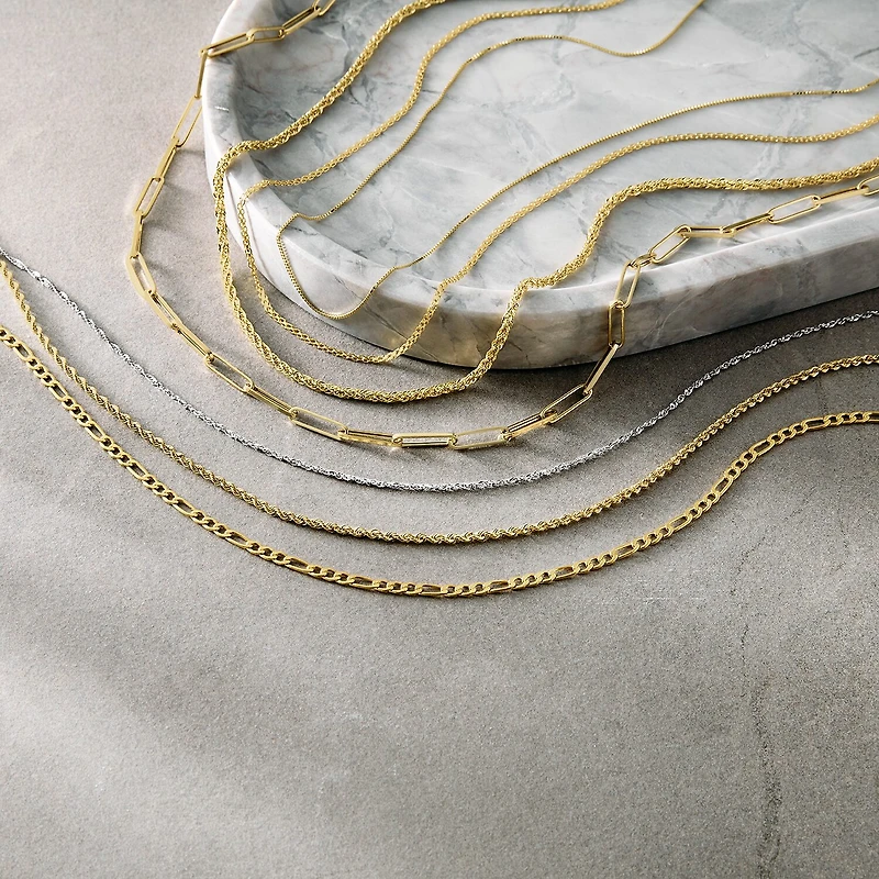 Gold Addiction Womens 14K Gold 18 Inch Paperclip Chain Necklace