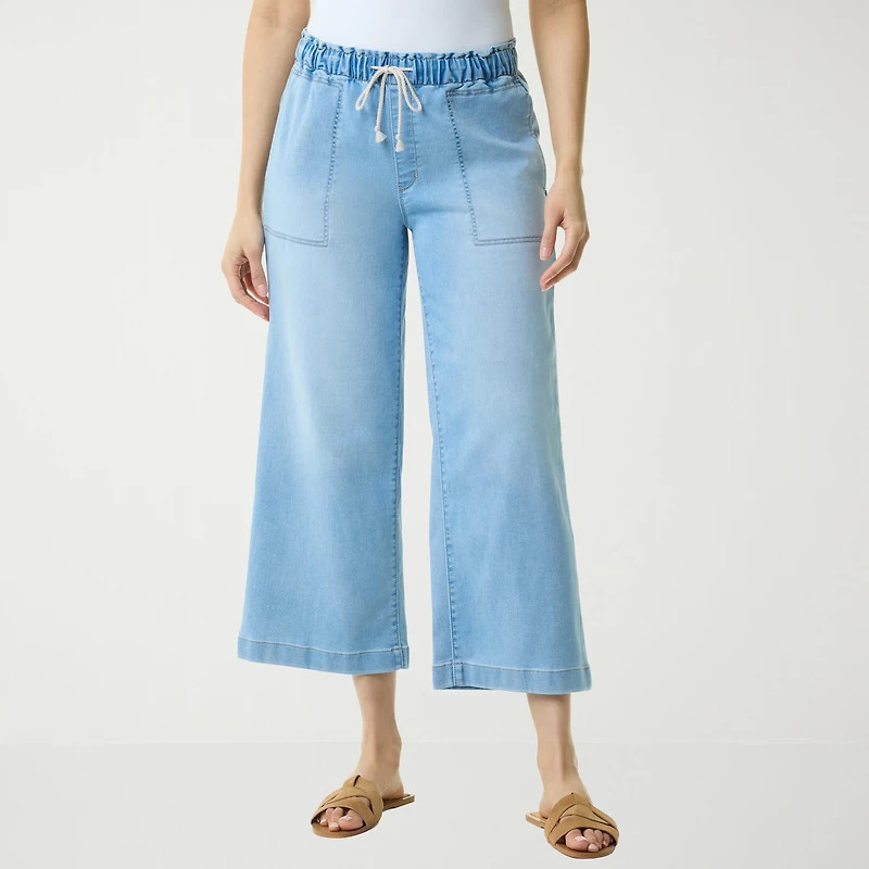 Gloria Vanderbilt Womens Knitology Wide Leg Crop with Drawstring