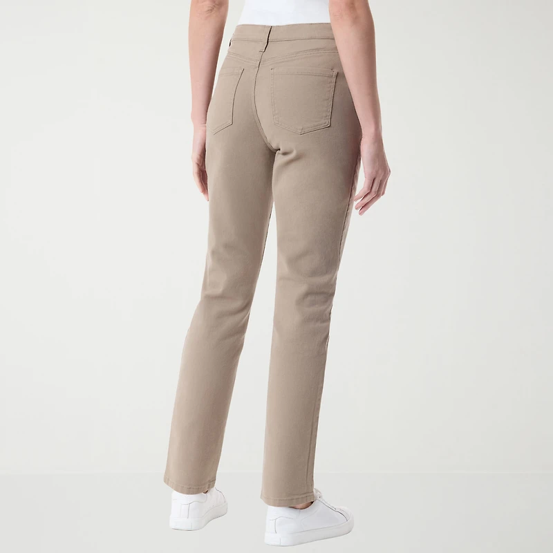 Gloria Vanderbilt Womens Misses Long High Rise Stretch Fabric Tapered Leg Jean